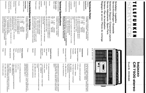 Bajazzo CR7500 Stereo; Telefunken (ID = 319590) Radio