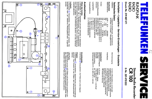 Stereo Radio Recorder CR100; Telefunken (ID = 970502) Radio