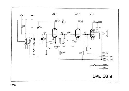 Deutscher Kleinempfänger für Batteriebetrieb DKE38B; Telefunken (ID = 3067961) Radio