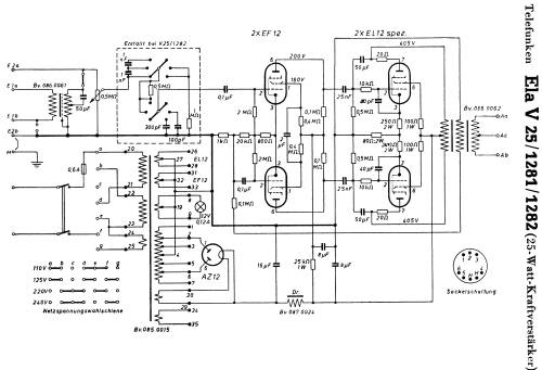 Ela V25-1281; Telefunken (ID = 1993339) Ampl/Mixer