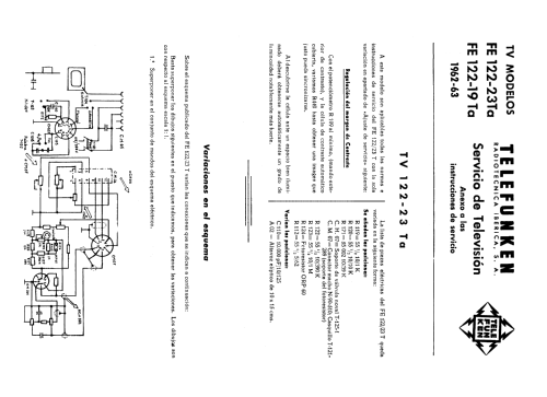 FE-122 /19 Ta; Telefunken (ID = 2610430) Television