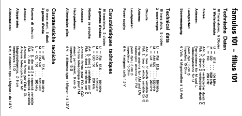 filius 101; Telefunken (ID = 65000) Radio