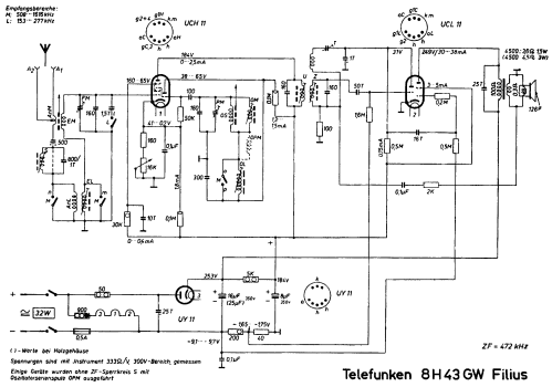 Filius 8H43GW; Telefunken (ID = 1914231) Radio