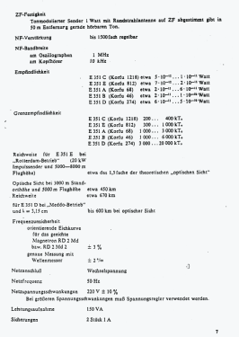 Funk-Horchempfänger E351 A, B, C, D, E ; Telefunken (ID = 2920144) Mil Re