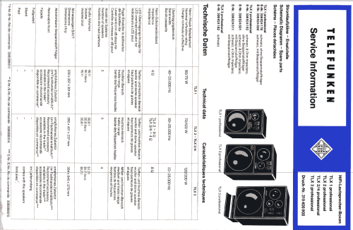 Hi Fi Lautsprecher Box TLX3 Professional; Telefunken (ID = 667272) Speaker-P