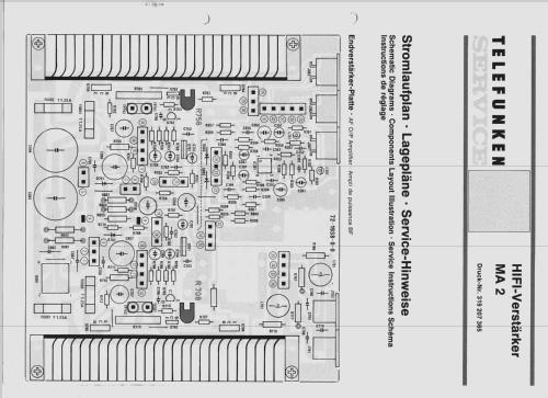 HiFi Stereo Amplifier MA2; Telefunken (ID = 995689) Ampl/Mixer