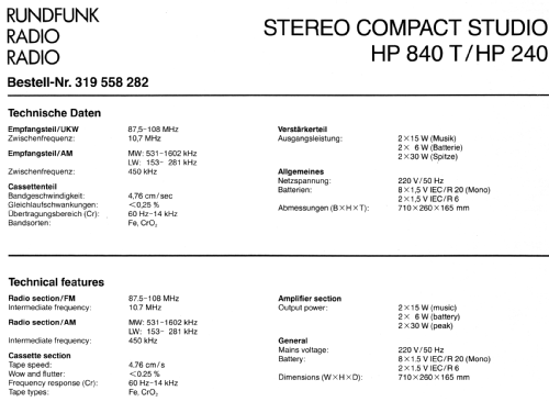 HP840T; Telefunken (ID = 1131130) Radio