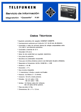 K-81; Telefunken (ID = 2655174) Reg-Riprod