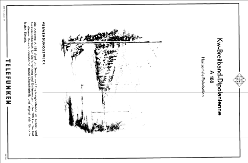 KW-Breitband-Dipolantenne A188 - Horizontale Polarisation; Telefunken (ID = 1358612) Antenny