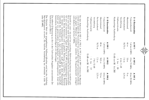 KW-Richtempfangsantenne A193/2 - A194-A199; Telefunken (ID = 1358697) Antenna