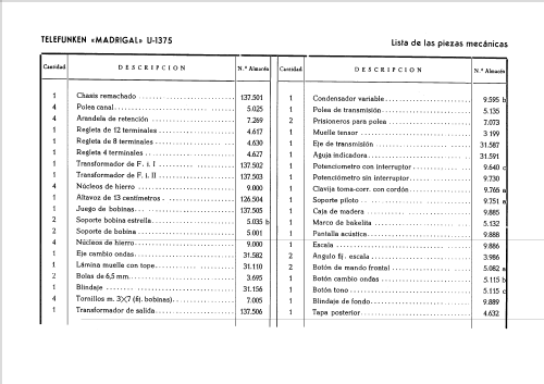 Madrigal U-1375; Telefunken (ID = 2066641) Radio