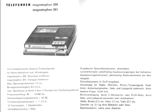 Magnetophon 301; Telefunken (ID = 96811) Reg-Riprod