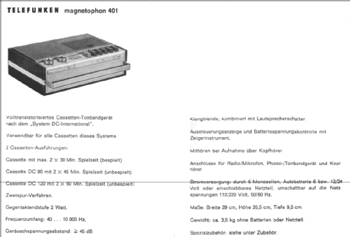 Magnetophon 401; Telefunken (ID = 96816) Enrég.-R