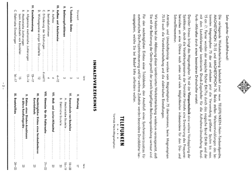 Magnetophon 75T-15; Telefunken (ID = 2097917) Enrég.-R