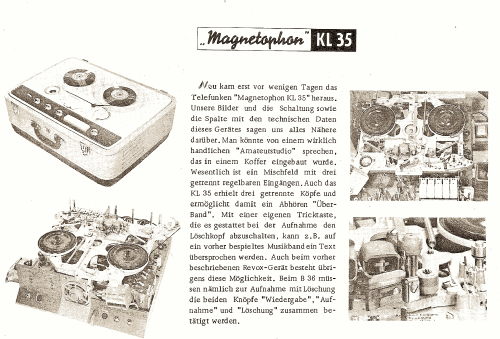 Magnetophon KL35; Telefunken (ID = 675807) R-Player