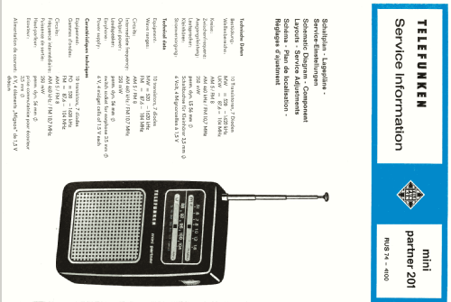 Mini Partner 201; Telefunken (ID = 709034) Radio