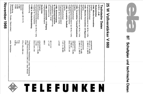 Mischverstärker V 660; Telefunken (ID = 613517) Ampl/Mixer