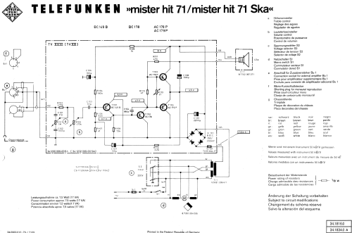 Mister Hit 71; Telefunken (ID = 1614873) Sonido-V