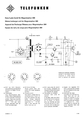 Netz/Ladegerät für Magnetophon 300 ; Telefunken (ID = 2829682) Power-S