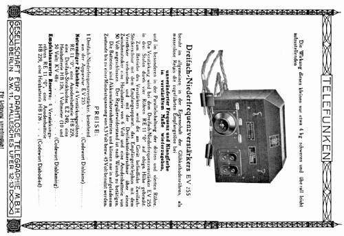 Niederfrequenzverstärker EV-255; Telefunken (ID = 700273) Ampl/Mixer