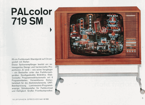 PALcolor 719SM; Telefunken (ID = 2085808) Television