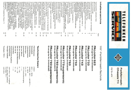 PALcolor Supersonic 733 Erz.Nr. 314948565 Ch= 711; Telefunken (ID = 2006904) Television