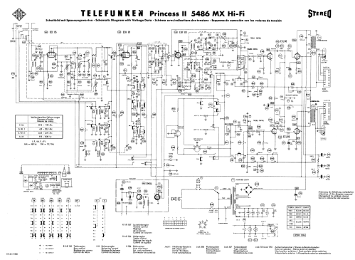 Princess II 5486 MX HiFi Stereo; Telefunken (ID = 2365498) Radio