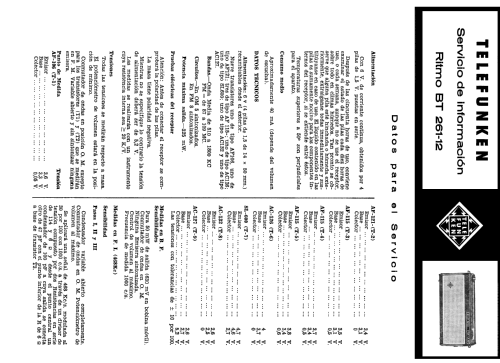 Ritmo FM-AM BT.261-12; Telefunken (ID = 2070564) Radio