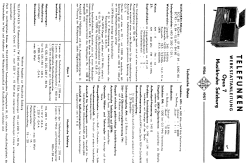 Salzburg Ch= Opus 7; Telefunken (ID = 800829) Radio