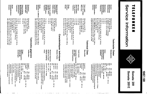Sonata 201; Telefunken (ID = 204602) Radio