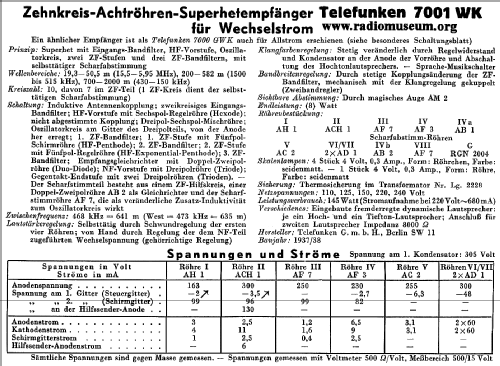 Spitzensuper 7001WK ; Telefunken (ID = 37592) Radio