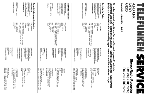 Stereo Radio Recorder RC-740; Telefunken (ID = 1784402) Radio