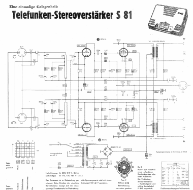 Stereo-Nachrüstverstärker S81; Telefunken (ID = 704728) Ampl/Mixer