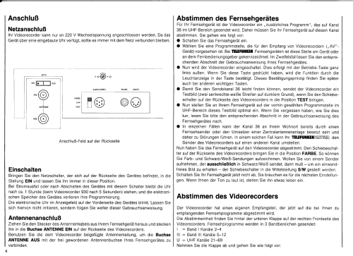 Video Recorder 940 E-Nr. 552 475141; Telefunken (ID = 1441147) Ton-Bild