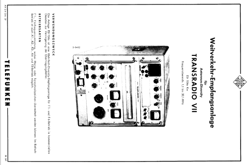 Weitverkehr-Empfangsanlage TRANSRADIO VII ESt 104a Kw; Telefunken (ID = 1354401) Misc