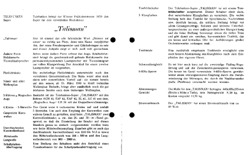 Talisman 550W; Telefunken; Wien (ID = 1299261) Radio