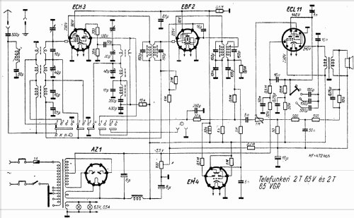 Középszuper 2T65V; Telefunken; Budapest (ID = 227194) Radio