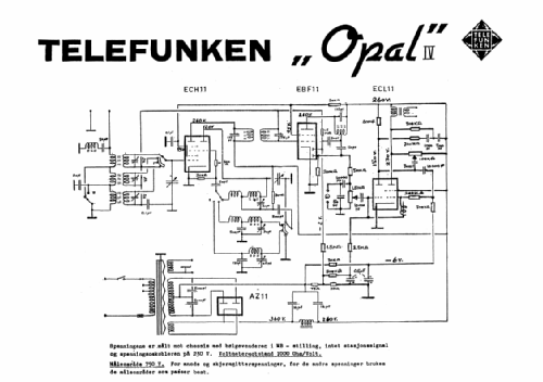 Opal IV ; Telefunken El.-Gen. (ID = 2492803) Radio