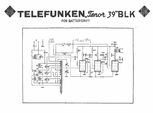 Tenor 39 BLK; Telefunken El.-Gen. (ID = 2603021) Radio