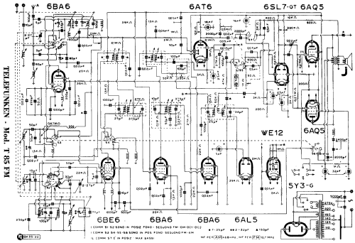 T85 FM; Telefunken Italia, (ID = 950549) Radio