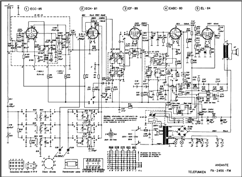 Andante FA-2456 FM Radio Telefunken Radiotécnica Ibérica; Getafe ...