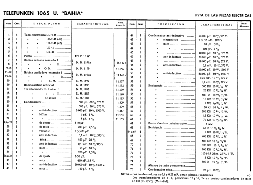 Bahia 1065U; Telefunken (ID = 317985) Radio