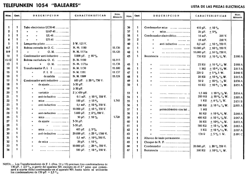 Baleares 1054; Telefunken (ID = 318451) Radio