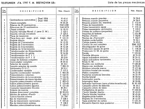 Beethoven 58 FM FA1797FM ; Telefunken (ID = 325144) Radio