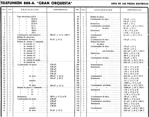 Gran Orquesta 888A; Telefunken (ID = 597802) Radio