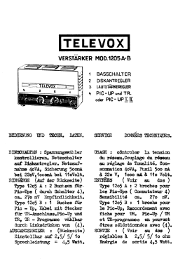 5-Watt-NF-Ver 1205; Televox Marke der (ID = 2794687) Ampl/Mixer