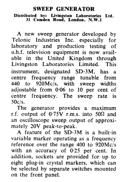 Sweep Generator SD-3M; Telonic Industries, (ID = 2726885) Equipment