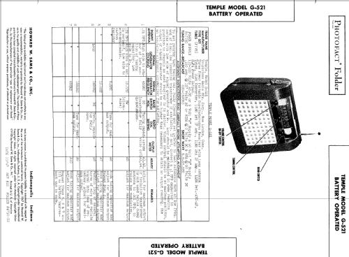 G-521 Vacationer; Templetone Radio Mfg (ID = 496469) Radio