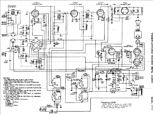 H-727 ; Templetone Radio Mfg (ID = 714218) Radio