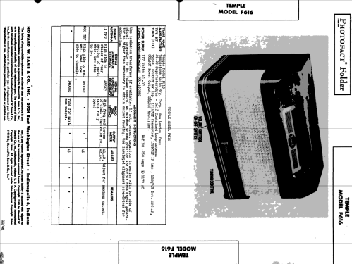 F-616 ; Templetone Radio Mfg (ID = 507430) Radio